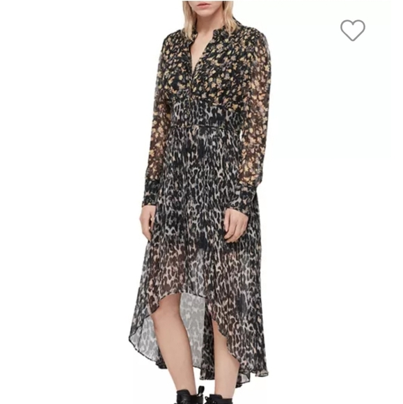 All Saints Liza Asa Hi/Lo Dress Size 6 - Picture 4 of 13